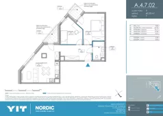 3 pokoje, mieszkanie 60,33 m², piętro 7, oferta nr A 4.7.02, Nordic Powstańców Śląskich, Warszawa, Bemowo, Bemowo-Lotnisko, ul. Powstańców Śląskich