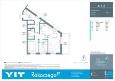 3 pokoje, mieszkanie 64,91 m², piętro 1, oferta nr A 1.2, Rakoczego 17, Gdańsk, Piecki-Migowo, Piecki, ul. Rakoczego