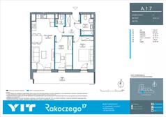 3 pokoje, mieszkanie 58,61 m², piętro 1, oferta nr A 1.7, Rakoczego 17, Gdańsk, Piecki-Migowo, Piecki, ul. Rakoczego