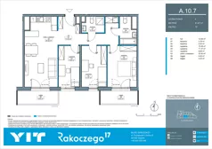 4 pokoje, mieszkanie 81,87 m², piętro 10, oferta nr A 10.7, Rakoczego 17, Gdańsk, Piecki-Migowo, Piecki, ul. Rakoczego