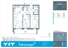 3 pokoje, mieszkanie 58,61 m², piętro 2, oferta nr A 2.9, Rakoczego 17, Gdańsk, Piecki-Migowo, Piecki, ul. Rakoczego