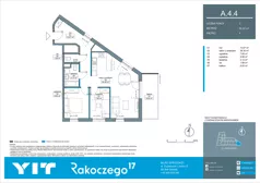 3 pokoje, mieszkanie 65,57 m², piętro 4, oferta nr A 4.4, Rakoczego 17, Gdańsk, Piecki-Migowo, Piecki, ul. Rakoczego