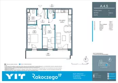 3 pokoje, mieszkanie 58,98 m², piętro 4, oferta nr A 4.5, Rakoczego 17, Gdańsk, Piecki-Migowo, Piecki, ul. Rakoczego