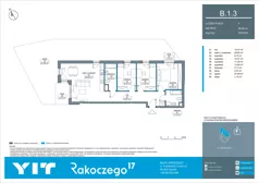 4 pokoje, mieszkanie 90,92 m², parter, oferta nr B 1.3, Rakoczego 17, Gdańsk, Piecki-Migowo, Piecki, ul. Rakoczego