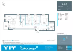 4 pokoje, mieszkanie 98,62 m², piętro 2, oferta nr B 3.3, Rakoczego 17, Gdańsk, Piecki-Migowo, Piecki, ul. Rakoczego