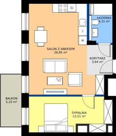 2 pokoje, apartament 48,39 m², piętro 4, oferta nr 49, Taczaka 5, Poznań, Stare Miasto, Stare Miasto, ul. Stanisława Taczaka 5