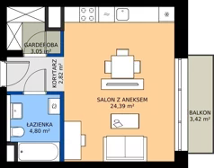 1 pokój, apartament 35,11 m², piętro 1, oferta nr 7, Taczaka 5, Poznań, Stare Miasto, Stare Miasto, ul. Stanisława Taczaka 5