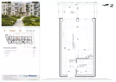 1 pokój, mieszkanie 25,67 m², piętro 2, oferta nr 3 - 23, Avia III, Bydgoszcz, Bielice, ul. Przyłęcka 3
