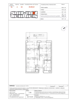 2 pokoje, apartament 36,90 m², piętro 4, oferta nr B95, Osiedle Symfonia, Bydgoszcz, Bielawy, ul. Jana Karola Chodkiewicza 9