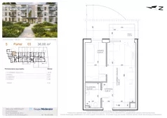 2 pokoje, mieszkanie 35,78 m², piętro 2, oferta nr 3 - 22, Avia III, Bydgoszcz, Bielice, ul. Przyłęcka 3