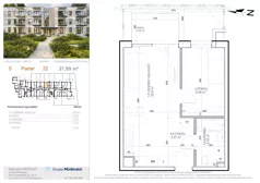 2 pokoje, mieszkanie 35,78 m², piętro 2, oferta nr 3 - 22, Avia III, Bydgoszcz, Bielice, ul. Przyłęcka 3