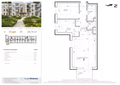 3 pokoje, mieszkanie 55,78 m², piętro 2, oferta nr 3 - 25, Avia III, Bydgoszcz, Bielice, ul. Przyłęcka 3