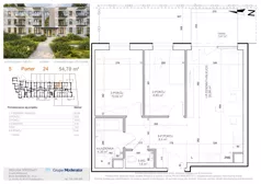3 pokoje, mieszkanie 54,70 m², parter, oferta nr 5 - 24, Avia III, Bydgoszcz, Bielice, ul. Przyłęcka 3