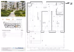 3 pokoje, mieszkanie 55,85 m², parter, oferta nr 5 - 27, Avia III, Bydgoszcz, Bielice, ul. Przyłęcka 3