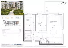 3 pokoje, mieszkanie 68,22 m², piętro 2, oferta nr 5 - 49, Avia III, Bydgoszcz, Bielice, ul. Przyłęcka 3