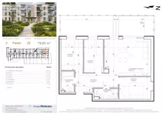 4 pokoje, mieszkanie 79,85 m², parter, oferta nr 3 - 29, Avia III, Bydgoszcz, Bielice, ul. Przyłęcka 3