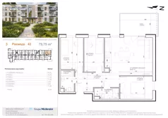 4 pokoje, mieszkanie 79,75 m², piętro 1, oferta nr 3 - 40, Avia III, Bydgoszcz, Bielice, ul. Przyłęcka 3