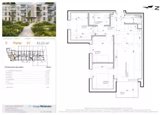 4 pokoje, mieszkanie 63,23 m², parter, oferta nr 5 - 1, Avia III, Bydgoszcz, Bielice, ul. Przyłęcka 3