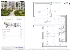 4 pokoje, mieszkanie 73,55 m², piętro 1, oferta nr 5 - 7, Avia III, Bydgoszcz, Bielice, ul. Przyłęcka 3