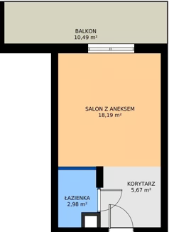 1 pokój, mieszkanie 26,84 m², piętro 2, oferta nr A82, Osiedle Symfonia, Bydgoszcz, Bielawy, ul. Jana Karola Chodkiewicza 9