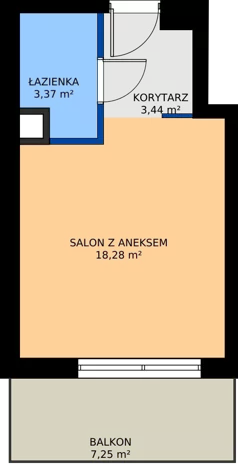 1 pokój, mieszkanie 25,09 m², parter, oferta nr A7, Osiedle Symfonia, Bydgoszcz, Bielawy, ul. Jana Karola Chodkiewicza 9