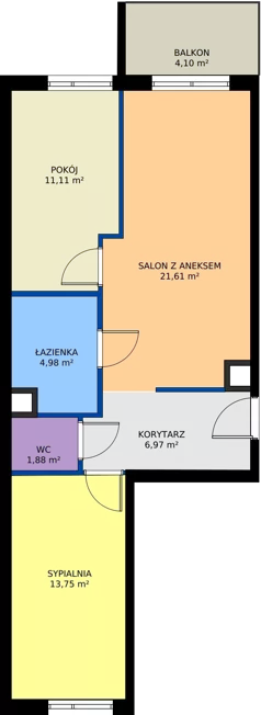 3 pokoje, mieszkanie 60,28 m², piętro 2, oferta nr A75, Osiedle Symfonia, Bydgoszcz, Bielawy, ul. Jana Karola Chodkiewicza 9