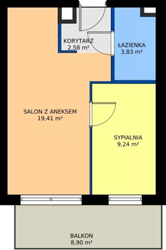 2 pokoje, apartament 35,06 m², parter, oferta nr B48, Osiedle Symfonia, Bydgoszcz, Bielawy, ul. Jana Karola Chodkiewicza 9