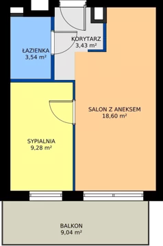 2 pokoje, apartament 34,85 m², parter, oferta nr B9, Osiedle Symfonia, Bydgoszcz, Bielawy, ul. Jana Karola Chodkiewicza 9
