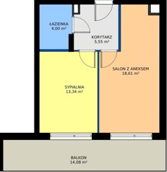 2 pokoje, apartament 41,50 m², piętro 2, oferta nr B30, Osiedle Symfonia, Bydgoszcz, Bielawy, ul. Jana Karola Chodkiewicza 9