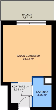 1 pokój, mieszkanie 25,41 m², piętro 2, oferta nr B72, Osiedle Symfonia, Bydgoszcz, Bielawy, ul. Jana Karola Chodkiewicza 9
