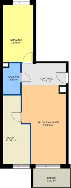 3 pokoje, apartament 60,51 m², parter, oferta nr B49, Osiedle Symfonia, Bydgoszcz, Bielawy, ul. Jana Karola Chodkiewicza 9