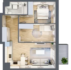 3 pokoje, mieszkanie 52,36 m², piętro 5, oferta nr I-C74, Industria II, Bydgoszcz, Bocianowo, ul. Rycerska 22