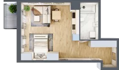1 pokój, mieszkanie 41,46 m², piętro 1, oferta nr I-B12, Industria II, Bydgoszcz, Bocianowo, ul. Rycerska 22