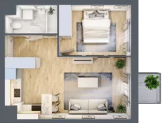 2 pokoje, mieszkanie 41,11 m², piętro 4, oferta nr I-B49, Industria II, Bydgoszcz, Bocianowo, ul. Rycerska 22