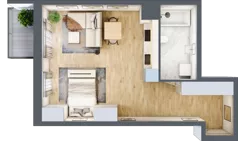 1 pokój, mieszkanie 41,50 m², piętro 5, oferta nr I-B76, Industria II, Bydgoszcz, Bocianowo, ul. Rycerska 22