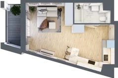 1 pokój, mieszkanie 29,69 m², piętro 1, oferta nr I-A1, Industria II, Bydgoszcz, Bocianowo, ul. Rycerska 22