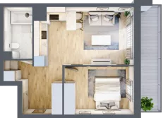 2 pokoje, mieszkanie 41,65 m², piętro 1, oferta nr I-A5, Industria II, Bydgoszcz, Bocianowo, ul. Rycerska 22