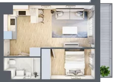 2 pokoje, mieszkanie 34,67 m², piętro 1, oferta nr I-A7, Industria II, Bydgoszcz, Bocianowo, ul. Rycerska 22
