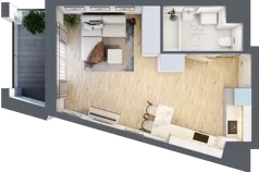 1 pokój, mieszkanie 29,69 m², piętro 2, oferta nr I-A16, Industria II, Bydgoszcz, Bocianowo, ul. Rycerska 22