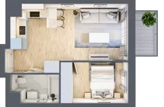 2 pokoje, mieszkanie 33,49 m², piętro 2, oferta nr I-A26, Industria II, Bydgoszcz, Bocianowo, ul. Rycerska 22