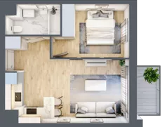 2 pokoje, mieszkanie 37,44 m², piętro 3, oferta nr I-A36, Industria II, Bydgoszcz, Bocianowo, ul. Rycerska 22