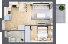2 pokoje, mieszkanie 33,49 m², piętro 4, oferta nr I-A56, Industria II, Bydgoszcz, Bocianowo, ul. Rycerska 22
