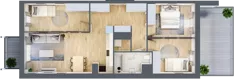 4 pokoje, mieszkanie 73,39 m², piętro 4, oferta nr I-A57, Industria II, Bydgoszcz, Bocianowo, ul. Rycerska 22