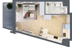 1 pokój, mieszkanie 29,69 m², piętro 5, oferta nr I-A60, Industria II, Bydgoszcz, Bocianowo, ul. Rycerska 22