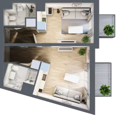 2 pokoje, mieszkanie 42,31 m², piętro 5, oferta nr I-A67, Industria II, Bydgoszcz, Bocianowo, ul. Rycerska 22