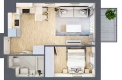2 pokoje, mieszkanie 33,49 m², piętro 5, oferta nr I-A70, Industria II, Bydgoszcz, Bocianowo, ul. Rycerska 22