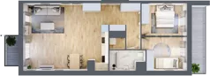 3 pokoje, mieszkanie 73,83 m², piętro 5, oferta nr I-A71, Industria II, Bydgoszcz, Bocianowo, ul. Rycerska 22