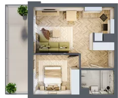 2 pokoje, mieszkanie 38,57 m², piętro 1, oferta nr 3, Balantia, Niemcz, ul. Elizy Orzeszkowej 37