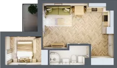2 pokoje, mieszkanie 38,33 m², piętro 1, oferta nr 5, Balantia, Niemcz, ul. Elizy Orzeszkowej 37