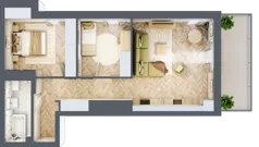 3 pokoje, mieszkanie 60,86 m², piętro 1, oferta nr 9, Balantia, Niemcz, ul. Elizy Orzeszkowej 37